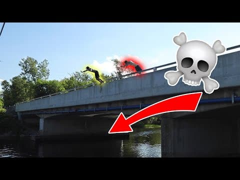 INSANE FRONT FLOP! Bridge jump fail!