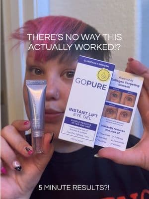There’s no way this actually worked… testing the @Gopure instant lift eye gel for puffiness + fine lines 👀 lasts up to 8 hours and first impression is wild! #matureskin #skintok #gopure #greenish #tiktokshopsparkcreator