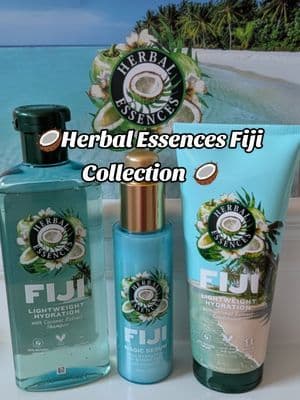 AD 🌴Transport yourself to a tropical paradise with the Herbal Essences Fiji Collection 🥥 This trio smells absolutely amazing!!! 🥥The exotic shampoo delivers lightweight hydration. It gently cleanses my hair and leaves it feeling extremely soft. 🌴This Lightweight Hydration Conditioner with Coconut Extract is rich and creamy. It hydrates, softens, and detangles my hair, leaving it looking smooth and feeling silky soft. 🥥 To maximize hydration, I follow with the gorgeous Magic Serum, which can be used on damp or dry hair. It hydrates the hair without it feeling sticky or looking greasy. It leaves the hair smelling even more beautiful from the infused coconut oil. 🥥 @Herbal Essences UK #ad #herbalessences #coconutoil #magicserum #coconuthairgoals