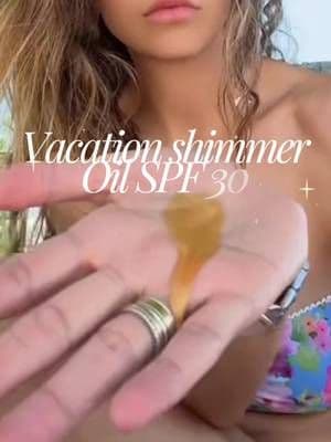 Smells like the best summer tropical vacation leaving a Shimmery gold oil without leaving a white cast, up to 80 minutes of water-resistant protection. #tiktokshopcreatorpicks #tiktokshopspringglowup @Vacation Inc.