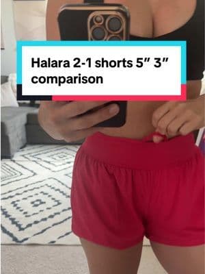 Both are super cute but I own more of the longer 5” ones! This is a steep sale friends! Grab them while you can save! #halarashorts #activeinhalara #activeshorts #momstyle #easyfashion @Halara_official #ttsfashionfam #tiktokshopcreatorpicks #summerfashion