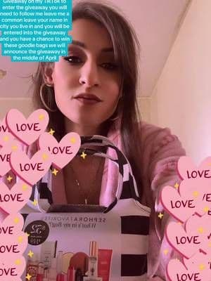 Hey TikTok, friends and family do you wanna enter my giveaway? If you do all you have to do is follow leave your name and city you live in and you are entered into the giveaway. The chance to win a Sephora goodie bag I will announce the winner in the middle of April. #Sephora #Giveaway #Follow #EnterToGiveaway #SephoraFavorites #SephoraGoodieBag #Beauty #Makeup #Hair #Skin #Nails #Glamour #TikTok #TikTokShop #TikTokCreator #TikTokShopSpringGlowUp #MakeupAddiction #MakeUpDolls #MakeupQueens #MakeupAddict#Mom #DogMom #Housewife #BeautyLover #Trend #Follow #Viral @sephora