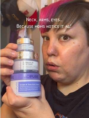 @Gopure Tighten Up Routine for neck, eye, and arm skincare with peptides, hyaluronic acid, and caffeine. Easy skincare for real mom routines—consistency over perfection! #skincaretok #momlife #antiagingskincare #skincareroutine #tiktokshop