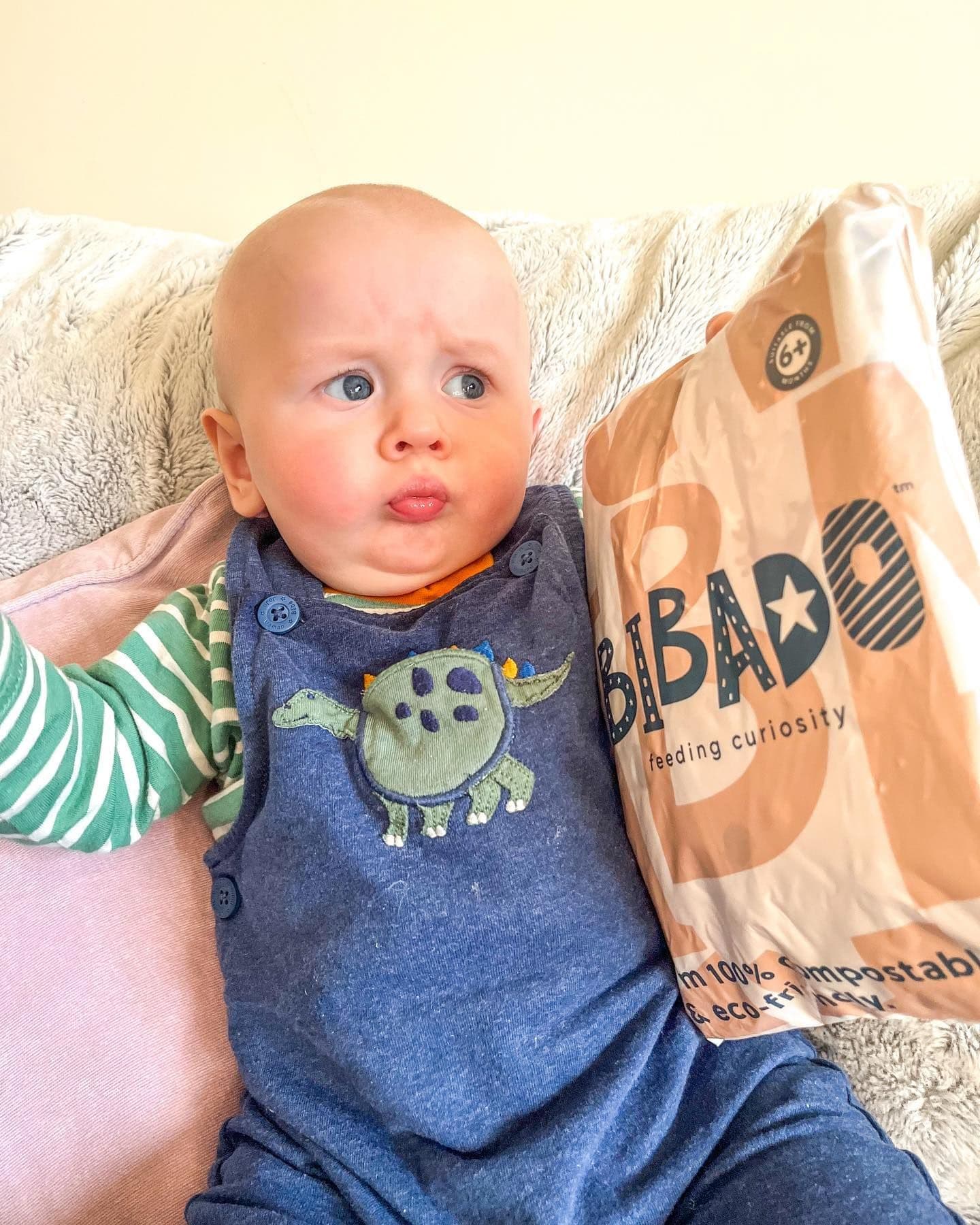 AD | theodore loves a @bibado delivery! looking forward to trying his new coverall and cutlery set! these are part of th