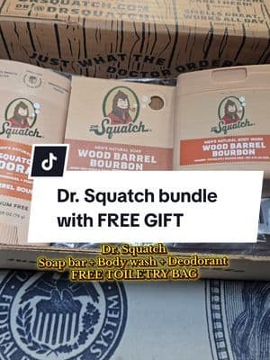 Frre gift with this bundle from @Dr. Squatch #tiktokshopcreatorpicks #squatchsoapbox #drsquatch #drsquatchpartner #travelbag #toiletrybag #squatchnation #soapbar #bodywash #formen