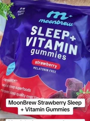 MoonBrew Strawberry Sleep + Vitamin Gummies combine essential vitamins and minerals in a melatonin-free gummy made for your nighttime wellness routine. 💜 #MoonBrew #SleepGummies #NighttimeRoutine #WellnessRoutine #TikTokShop