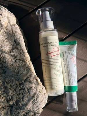 For brighter, more even-looking skin ✨ The AXIS-Y Dark Spot Correcting Glow Toner + Dark Spot Correcting Glow Serum are