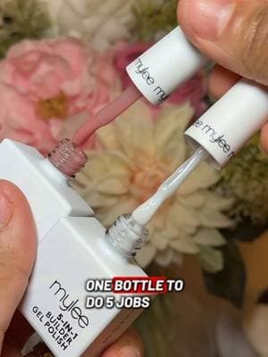 Salon-strength nails from ONE bottle 💅 Mylee 5 in 1 Builder Gel in White & Peach = base, builder, strengthener, overlay + glossy finish in 15ml of magic. No more chipping, no more weak nails – just clean, durable, manis that last for weeks. Shop it directly here on TikTokShop and thank me later. @Myleebeauty #MyleeBuilderGel #NailTok #AtHomeManicure #tiktokmademebuyit #dealdrops