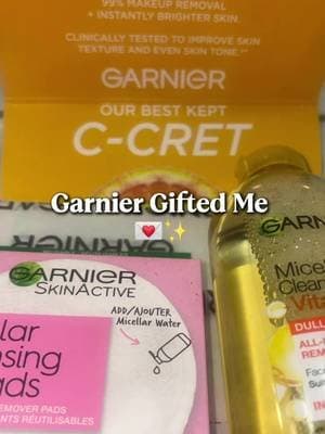 @GARNIER sent me their best kept C-Cret & I can’t wait to use it. All in 1 Cleanses + Removes Makeup + An instant glow 😍✨ Which Micellar Cleansing Water is your go to? 👀 #glowwithgarnier #giftedbygarnier #micellarwater #vitaminc #skincare