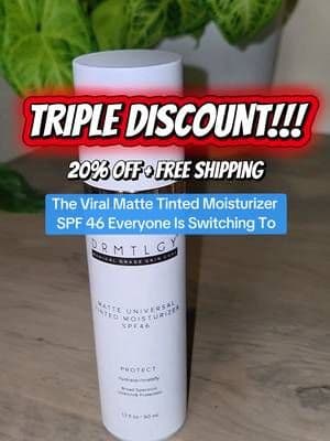 If your sunscreen still makes you oily… switch to this.💕 It’s a matte tinted SPF 46 that blurs your skin, absorbs oil, and blends into every skin tone. Tap the cart, it’s on sale right now.🛍💕 @DRMTLGY #drmtlgy #tintedmoisturizer #mattesunscreen #UnboxYourYear #TikTokShopHolidayHaul