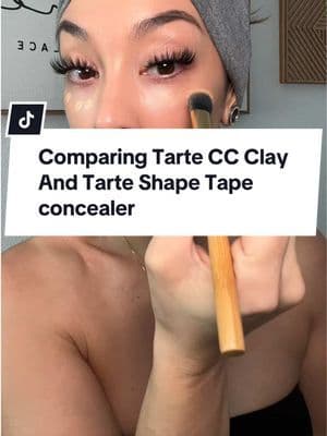 Alright, so I compared the Tarte Shape Tape and the Tarte CC Clay Concealer. Shape Tape's the classic full-coverage, we all know it. But honestly, the Clay Concealer is my favorite. It gives a really natural finish, and I like that it has clay in it. Feels better on my skin. Both are good, but I'm leaning towards the Clay. Just my opinion. #TarteShapeTape #TarteCCClay #ConcealerReview #UnderEyeConcealer #FoundationRoutine #MakeupTips #BeautyHacks #TikTokShop #FlawlessBase #TrendingMakeup #springtok #tiktokshopspringglowup #creatorboostcamp #tiktokshopcreatorpicks #spotlightfinds