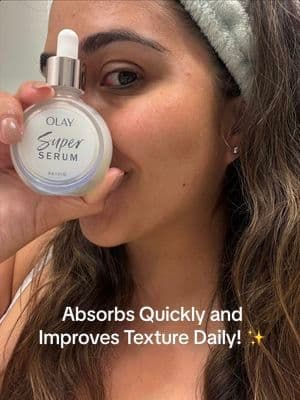 Olay Super Serum leaves my skin smooth, hydrated, and glowing. Lightweight yet powerful, it absorbs quickly and improves