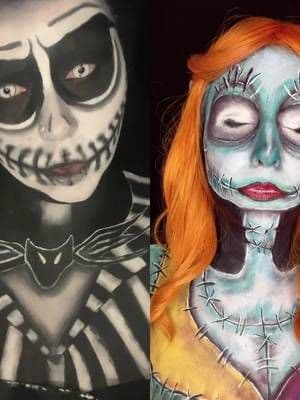 #duet with @Lisahatesyou123 #makeuptransformation #jackandsally #jackandsallymakeup #nightmarebeforechristmas #jackmakeup #jackskellingtonmakeup #sallymakeup #sallymakeupinspired #collab #makeupcollab