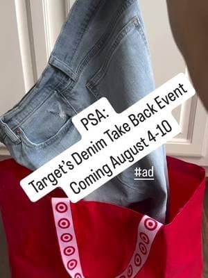 #ad Next week is Target’s Denim Take Back Event running from August 4th - 10th! Get 20% off your entire denim apparel purchase with Target Circle when you recycle your old denim items from any brand! * restrictions apply, see Target’s terms and conditions for details* #targetdenimtakeback #target #targetrun #recycle #denim #targetpartner #backtoschool #jeans#@target