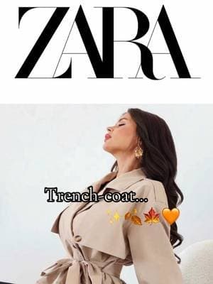 ✨Manteau trench-coat 🧥🍂🍁tendance à col cranté et double boutonnage, couleur unie, manches longues ‼️🛍️réductions 20% ‼️Livraison gratuite✨🏃♀️#zara #tiktokshop #fashionhacks #trenchcoatoutfit #viralproducts