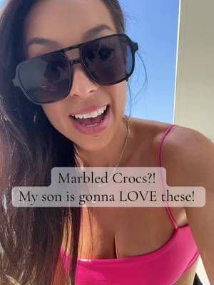 Omgosh these marbled ones are PERFECT! 😍 my girlfriend has them for her son and she said they glow?! Too cool @Crocs #crocs #crocswedge #crocsandals #crocssandals #widefeet #tiktokshoprestock #tiktokshopcreatorpicks #ttscreatorbash