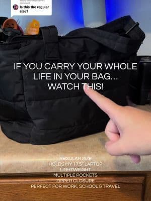 Replying to @krumpuss99 POV: You finally found a tote bag that actually fits everything. 🤍 The BAGSMART Puffy Tote in the regular/large size fits my 17.5" laptop, planner, charger, water bottle, and all my daily essentials while still feeling lightweight. With multiple compartments, a secure zipper closure, and a spacious design, it's become my go-to work bag, teacher bag, travel bag, and everyday carry-all. ✨ Fits large laptops ✨ Lightweight design ✨ Multiple pockets for organization ✨ Secure zip closure ✨ Perfect for work, travel, and busy moms #BAGSMART @BAGSMART #dealsforyoudays #tiktokshopcreatorpicks #summerwins #dfyd