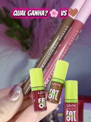Não consigo decidir qual dessas cores do Fat Oil da NYX é mais bonita! Me ajudem? 1 ou 2? 👇✨ #MakeupChallenge #NYX #DilemaDeBeleza #BatomDoDia #tiktokshop @NYX COSMETICS FRANCE @NYX Professional Makeup @NYX ES @nyxcosmetics de @TikTok Shop France