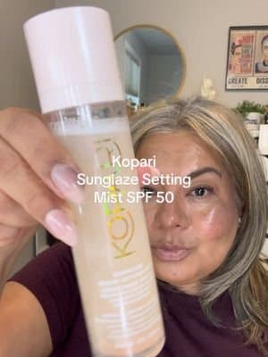 I can’t get enough of @Kopari Beauty #koparisunglazesheersettingmist that our queen @𝐒𝐇𝐄𝐋𝐁𝐘 𝐀𝐍𝐍 turned us all on to! #sunscreen #sun #spf #suncare #koparibeauty #tiktokshopspringglowup