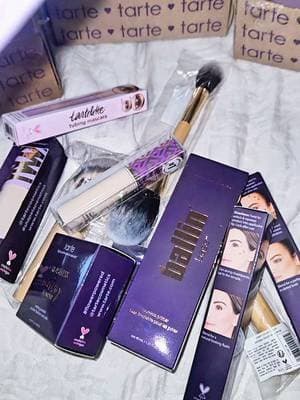 THIS IS YOUR SIGN!! Just post those silly little videos! feeling so grateful to have received all of this! 🥹 cant wait to review all of them 🥰 #tarte #tartelette #tartecosmetics #makeuphaul #tiktokshopfinds