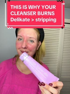 If your cleanser burns or leaves your skin tight, it’s not working. The @Kate Somerville Delikate Soothing Cleanser cleans without stripping and is made for sensitive, reactive skin and compromised barriers. This is what I use when my skin is flaring and needs to calm down #sensitiveskin #skinbarrier #katesomerville #gentleskincare #tiktokshopfinds