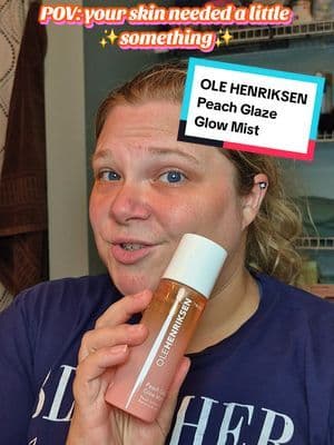The GLOW though?! 🍑✨ @Olehenriksen Peach Glaze Glow Mist is giving my skin that fresh, hydrated-looking glow in seconds. Perfect for a little refresh when my skin is looking dull or I just want that extra dewy finish. ✨ #tiktokshopbacktoschool #skincare #selfcare #routine #peach