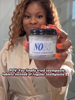No BS toothpaste tablets! 🪥✨ A different way to brush your teeth without the traditional toothpaste tube! Have you tried toothpaste tablets yet, or are you sticking with regular toothpaste? 👀💕 Tap the orange cart to check them out! 🛒 #NoBSToothpaste #ToothpasteTablets #OralCareRoutine #TikTokShopFinds