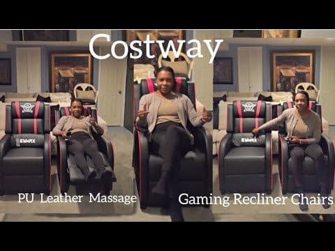 Christmas Costway PU Leather Massage Gaming Recliner Chairs Collaboration inspiration