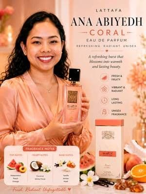 Waittt… watermelon, peach AND coconut?! 🍉🍑🥥 Okay, Lattafa definitely got my attention with this one! Ana Abiyedh Coral starts off juicy and refreshing with watermelon, peach + orange, then softens into coconut and white florals before settling into a warm, creamy base of vanilla, amber + musk. ✨ It’s giving fresh, fruity, tropical and slightly creamy—like smelling expensive on a sunny vacation. 🌴☀️ And since it’s unisex, you might have to hide this one before somebody else starts using your bottle. 😂 Would you wear this for spring/summer? 👀🍉 #AnaAbiyedhCoral #LattafaPerfume #FruityPerfume #PerfumeTok #TikTokShopFinds @LATTAFA USA @Lattafa Perfumes