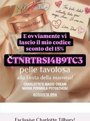 Se qualcuno me lo avesse detto, non ci avrei mai creduto! Sono troppo felice di dirvi che sono entrata ufficialmente a far parte del programma #Magicbeautystarsacademy di @Charlotte Tilbury Ho una sorpresa per voi ✨ -15% di sconto con il mio codice: CTNRTRSI4B9TC3 Link in bio 💄 Approfittatene! #AD
