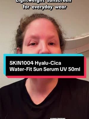 The @SKIN1004 US Hyalu-Cica Water-Fit Sun Serum UV 50ml is a lightweight Korean sunscreen designed for comfortable daily