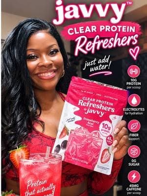 This is the kind of protein drink I can actually look forward to! 🍓🍍🙌🏾 The Javvy Clear Protein Refreshers are light, fruity and refreshing no thick, milky shake over here. I tried the Pineapple first, then mixed it with Strawberry Açaí and THAT combo is so good! 😮💨 10g of protein per scoop plus electrolytes and fiber. Tap the cart and try it for yourself! 🛒🤎 #javvycoffee #clearprotein #proteinrefreshers #tiktokshopfinds