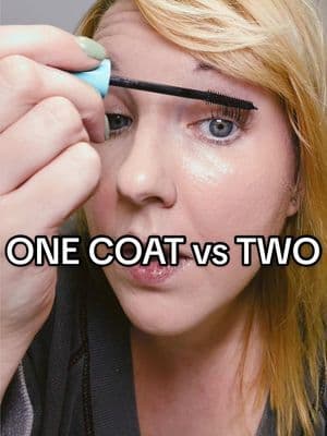 One coat vs Two coats. And this is under $9. No flaking. No clumps. No spider lashes. You do not need to spend $30 on mascara. If your cart is orange it’s still in stock. #elfcosmetics #mascararoutine #drugstoremakeup #tiktokshopfinds #beautyonabudget