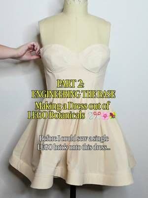 part 2/6: making the base of the @lego dress🙌🏻💛🌸🧵🪡 can you believe this dress originated from my wedding dress?!?!! ➡️ Part 3: HAND SEWING THE BODICE #Lego #LegoBotanicals #LegoDress #LegoFashion #GiftedbyLego