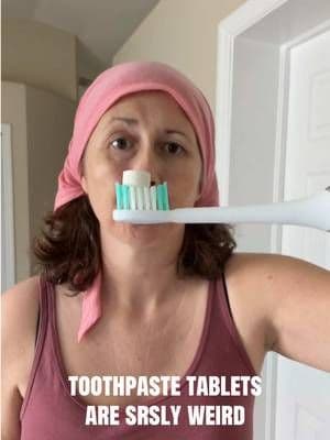 don’t get these NOBS toothpaste tablets if you can’t handle a little weird. You’ve got to chew them, but they taste great and seem to help! #nanohydroxyapatitetoothpaste #fluoridefree #toothpastetablets #nobstoothpaste #tiktokshopspringglowup