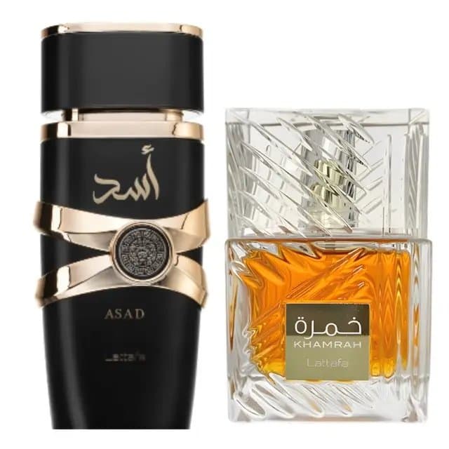 Warm cinnamon-vanilla or bold coffee-amber? With Lattafa Khamrah & Asad you don’t have to choose. Level up your scent game for every occasion with this luxe double-pack men’s fragrance set. #weeklydeals #payday #RushReady #tiktokshopsummersale #Lattafa #mensfragrance #Khamrah #Asad #giftset