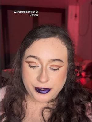 Half and half to show you guys the difference on the @Wonderskin ๐ lip stains of divine and darling! #wonderskin #lipstain #lipcombo #dealdrops #tiktokmademebuyit