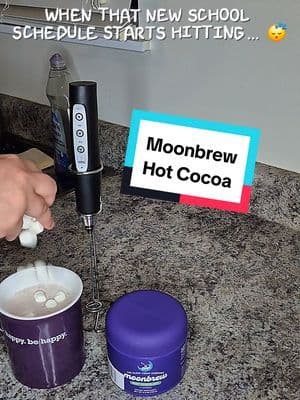 The kids aren't the only ones who need a back-to-school sleep schedule 😴🌙☕️ @MoonBrew Sleep Hot Cocoa has officially entered my nighttime routine! It's melatonin-free, caffeine-free, has magnesium AND gives me the cozy hot cocoa moment I want before bed. 🍫 Because when that new school schedule starts hitting… mama needs her nighttime routine too. 😂 #sleep #tiktokshopbacktoschool #bedtime #routine #momsoftiktok