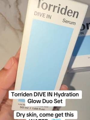 Torriden’s DIVE IN duo pairs a hyaluronic acid gel serum with soothing skincare for a moisture-focused routine. My dry skin loves anything that understands the assignment. 😍💦 #Torriden #DiveIn #KoreanSkincare #HydratingSkincare #TikTokShop