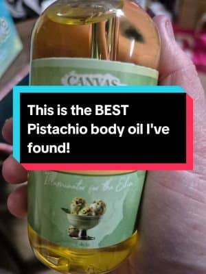 I finally found the perfect pistachio body oil! check this out below. #canvasbeautybrand #pistachio #honestreview #fragrance #perfume #bodyoil #skincare #fragranceoil #fragrancetok #smellgood #tiktokshopspringsale #tiktokshopspringglowup #tiktokshopfinds #bodyoilsforskin