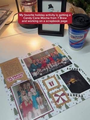 No better combo than a holiday drink from @7brewcoffee + working on a scrapbook page ❤️🎄☕️ #sponsored #7brewpartner #scrapbooking