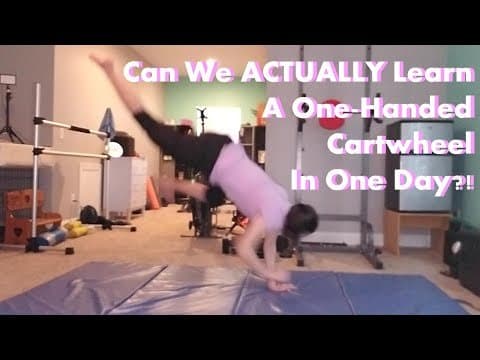 Can We ACTUALLY Learn A One Handed Cartwheel In one Day?!