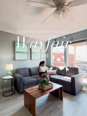 Comment SOFA for link and follow @irene_lovetolive 🩶 Upgrade your space with this modular sleeper sofa from @Wayfair 🛋️✨ Perfect for small spaces, Airbnb hosting, and overnight guests—stylish, space-saving, and effortlessly converts! #WayfairElevate #WayfairCreator #ad #Wayfair #sleepersofa