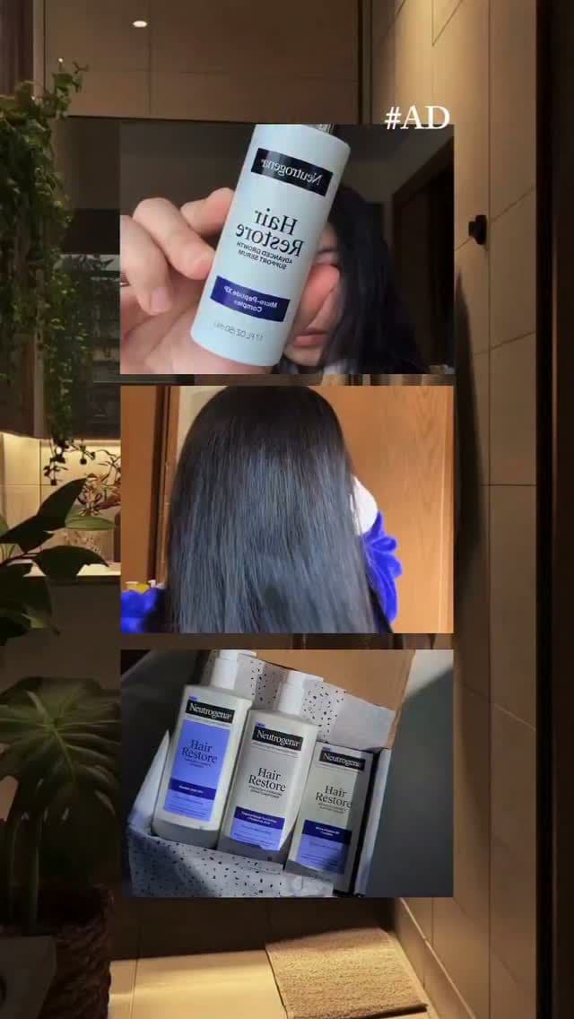 #AD My complete 3-step hair care routine featuring the new @neutrogena Hair Restore line! ✨
Designed to nourish growth