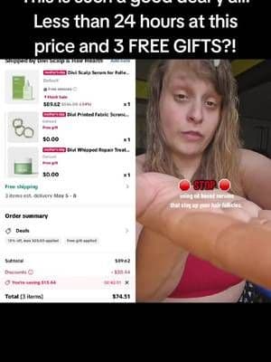 #duet with @🖤☆E L I Z A B E T H ☆🖤Don't miss this deal before it's gone again! 🤩 the price just keeps dropping! #girlmath #diviserum #girlmathlogic #hairgrowthtips #tiktokmademebuyit #scalpcare