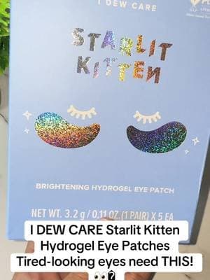 I DEW CARE Starlit Kitten Hydrogel Eye Patches may help hydrate the under-eye area and temporarily improve the appearance of puffiness and fine lines caused by dryness. A little self-care moment! β¨ #IDewCare #EyePatches #UndereyeCare #KoreanSkincare #TikTokShop
