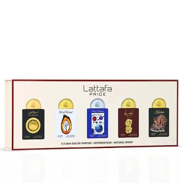 Stop buying one perfume and hoping it fits every mood. This Lattafa Pride Collection No.3 gives you **5 x 20ml** Arabian EDPs in a sleek gift box.
From sweet red berries & vanilla to woody cedar, fresh citrus and cozy musk, each mini bottle has its own story:
- Nebras – gourmand berries, cacao & vanilla
- Art of Wood – citrus + woods for a classy, everyday vibe
- Art of Universe – bright, modern and uplifting
- Ansaam Gold – playful floral & candy sweetness
- Kashan – warm, spicy and elegant
Gift it, share it, or rotate a new scent every day. Tap to add this Arabian fragrance journey to your collection. #weeklydeals #payday #RushReady #tiktokshopsummersale #lattafapride #arabianperfume #giftset #fragrancelover #perfumetok