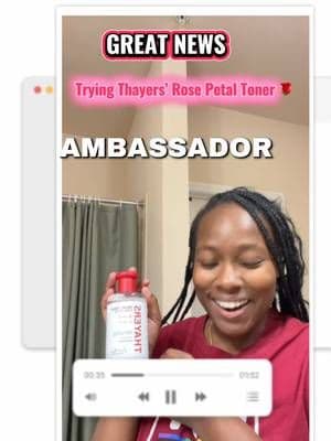Thank you @Thayers for the gift 🌹 I’m officially a Thayers Slayers Ambassador and they sent me their Rose Petal Facial