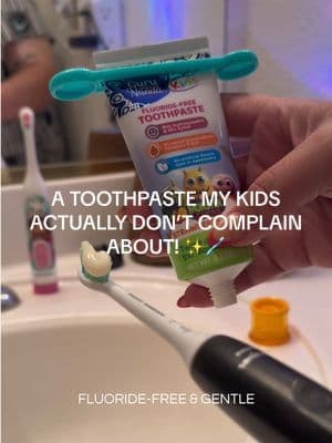 Trying to make bedtime routines easier over here 😅 This @GuruNanda LLC kids toothpaste is fluoride-free, gentle, and the strawberry mango flavor has been a huge hit with my kids 🪥✨ #gurunanda #tiktokshopsparkcreator #tiktokshopstockup #tiktokshopcreatorpicks #momlife