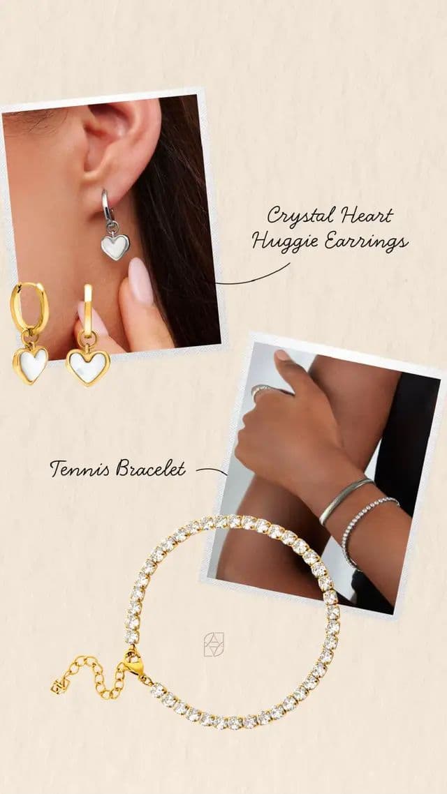 Obsessed with these crystal heart huggies and the tennis bracelet, such an easy way to elevate everyday outfits. 🛍️ January Sale is live, with 15% off sitewide automatically when you shop via my link https://community.abbottlyon.com/a/glow.with.ania 🔗 Link also available in my LinkTree bio @Abbott Lyon #ad #abbottlyon #JanComp #TheALCollective #glow_with_ania